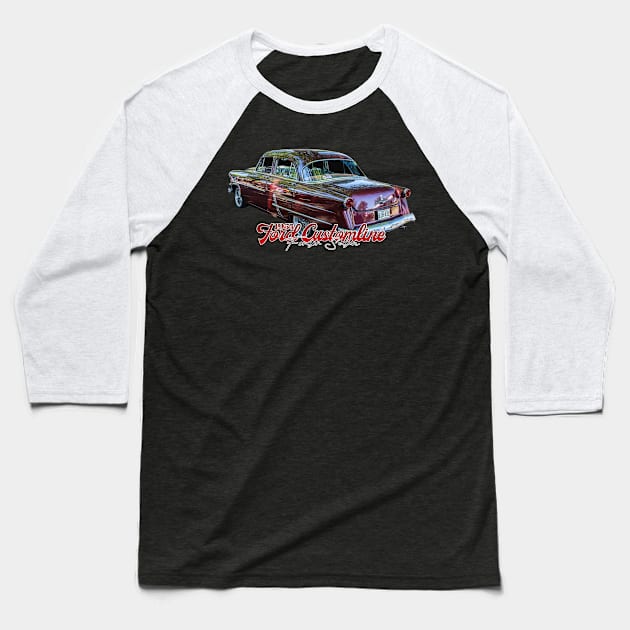 1953 Ford Customline Fordor Sedan Baseball T-Shirt by Gestalt Imagery